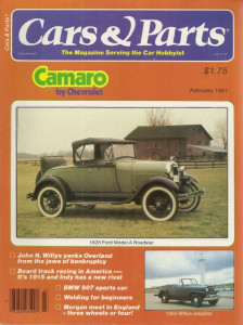 CARS & PARTS 1981 FEB - 28 A ROADSTER, BMW 507, JEEPSTER, BOARD TRACK